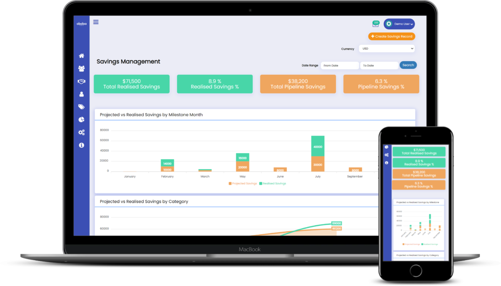 oboloo savings management home page